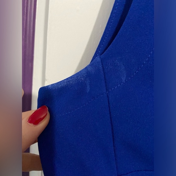 Blue Calvin Klein Ruffle Dress Size 8 - Picture 4 of 9